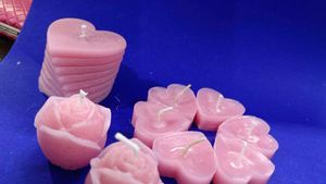 Light Pink Unscented Candles Set