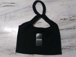 Chic Black Halter Crop Top