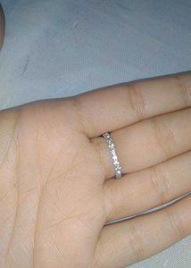 White Stone With Shining Diamond Ring