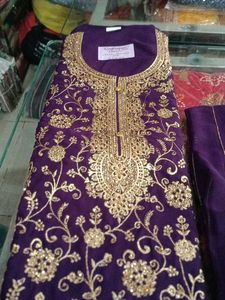 Embroidered Purple Salwar Kameez