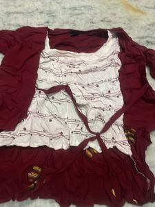 Unique Burgundy &amp; White Dress