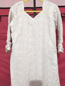White Embroidered Kurti