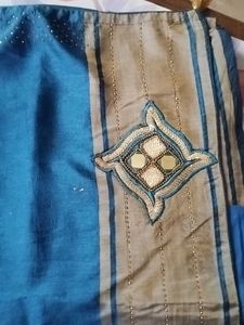 Teal Blue Beaded Top