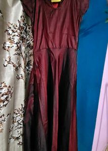 Burgundy Fit &amp; Flare Dress