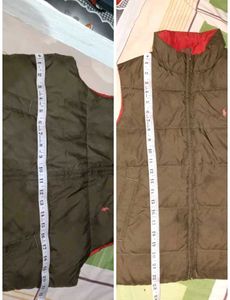 Dual Olive &amp; Tangerine Puffer Vest