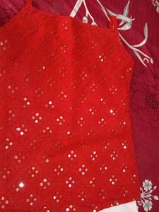 red sharara suit kid10...11 year