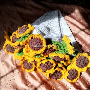 Sunflower Crochet Blanket Bouquet 🌻🍀
