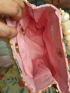Pink Embroidered Handbag