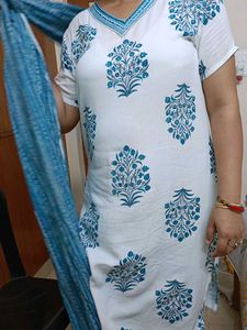 Blue Flower Print Suit