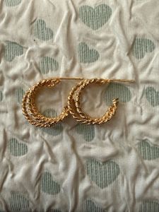 Gold Twisted Hoop Earrings