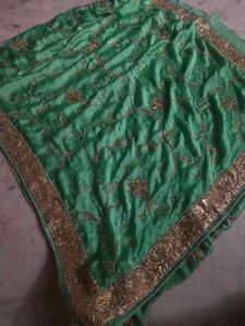 Emerald Green Embellished Saree