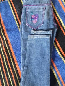 Girls&#39; Embroidered Denim Jeans