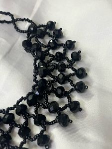 Black Beaded Choker Necklace