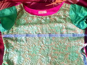 Green &amp; Pink Embellished Tunic