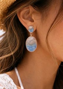 Ocean mist oval drop Earrings