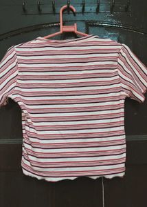 Striped Button-Up Tee