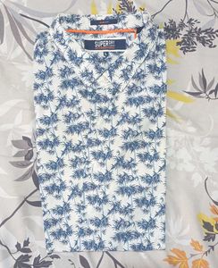 Superdry Printed White Beachwear Shirt