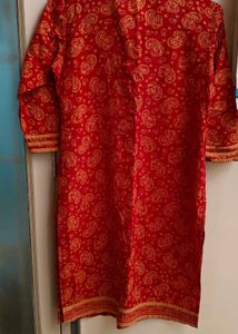 Red Paisley Kurti Tunic