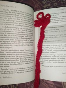 Red Crochet Handmade Bookmark
