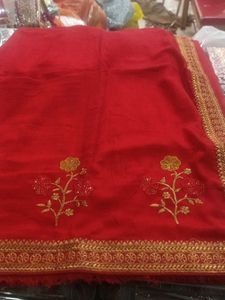 Red Embroidered Saree