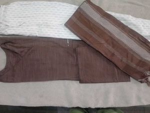 Elegant Brown Kurta Set totally new