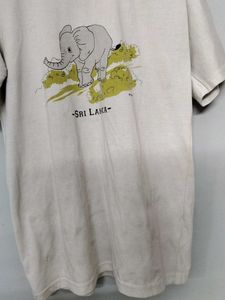 Sri Lanka Print Tshirt Size M With Flaws