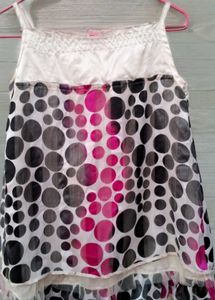 Polka Dot Embellished Tank Top