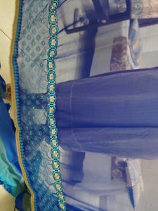 Blue Colored Abstract Print Saree