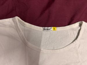 Plain White 3/4th Sleeve T-shirt