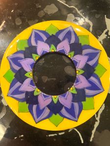 Hand-painted Floral Candle Holder
