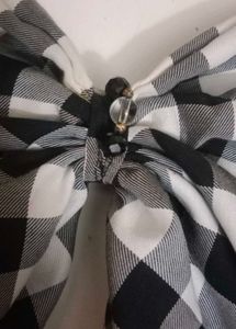 Cute Black And White Pattern Bow Clip 🤍