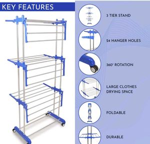 3-Tier Foldable Clothes Drying Rack