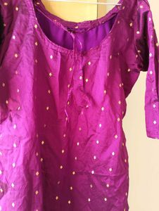 Purple Silk Kurtha