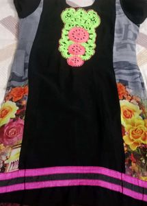 Good Condition Black Embroidery Work Dress
