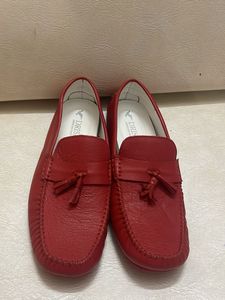 Red Leather Drish Loafers
