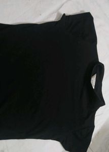 Black Mock Neck Short Sleeve Top