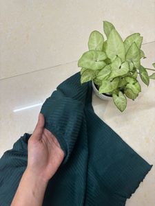 Green Ribbed Ruffle Hem Tee