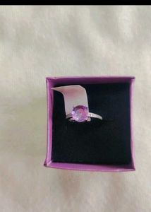 925 Silver Amethyst Gemstone Ring With Hallmark