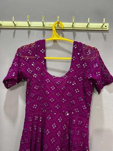 Elegant Purple Ethnic anarkali