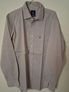 Light Tan Striped Button-Down Shirt