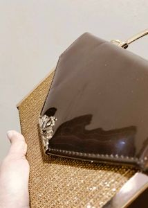 Gold &amp; Brown Clutch