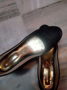 Black Sparkle Block Heels