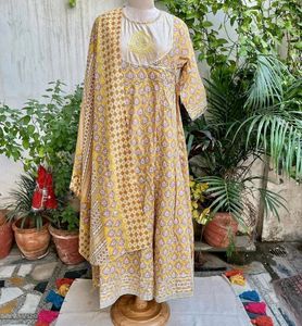 Yellow Angrakha Kurti With Pant