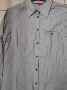 Striped Oversized Button-Down Shirt