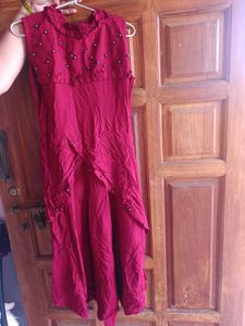 Maroon Sleeveless Dress