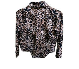 Leopard Print Knotted Shirt