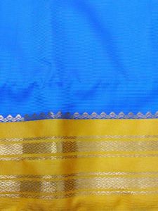 Silk Saree Blue And Yellow