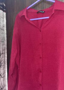 Burgundy Button-Down Shirt