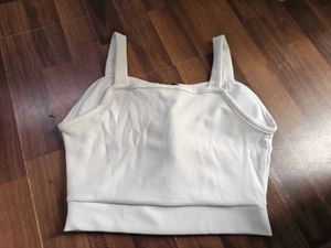 White Crop Tank Top