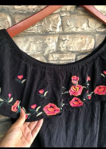 Black off shoulder top